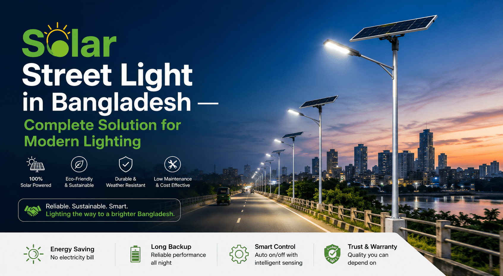 Solar Street Light in Bangladesh — Complete Solution for Modern Lighting