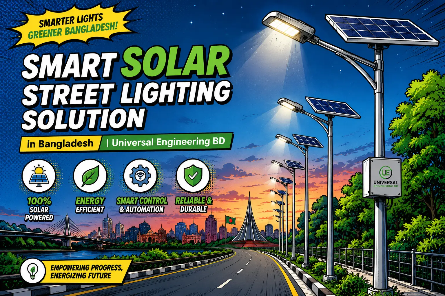 Smart Solar Street Lighting Solution in Bangladesh | Universal Engineering BD
